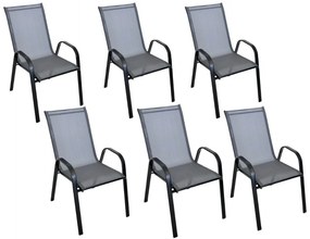 Záhradné kreslá TAVERNO set 6 ks sivá/čierna