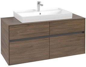 VILLEROY &amp; BOCH Collaro závesná skrinka pod umývadlo na dosku (umývadlo v strede), 4 zásuvky, 1200 x 500 x 548 mm, Arizona Oak, C08700VH