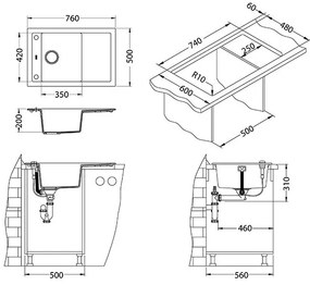 FORMIC 30/05 Twilight-( 760x500mm) + pop-up sifon F