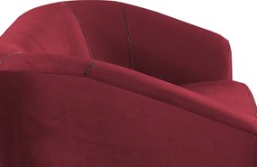 Trojmiestna pohovka Olivio, červená zamatová látka