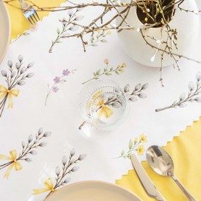 Goldea jarný behúň na stôl teflónový - bahniatka 35x140 cm