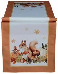 Obrus Jesenná veverička 40x140 cm
