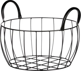 Úložný košík čierny kov, 27x14 cm%