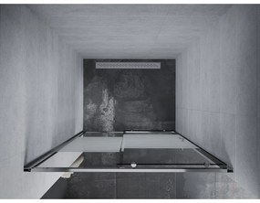 Mexen Apia, posuvné dvere do otvoru 100 x 190 cm, 6mm číre sklo-pásiky, chrómový profil, 845-100-000-01-20