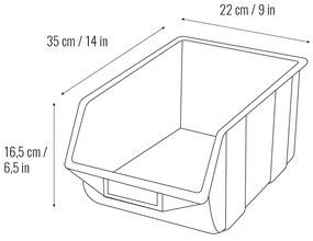 8x Plastový zásobník ECO 16,5x35x22cm