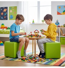 Sedací vak taburetka kocka limetková EMI