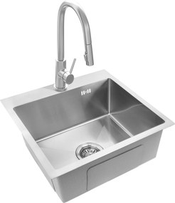 Rea Leo, 1-komorový oceľový drez 500x450x185 mm, oceľová, ZLE-06003