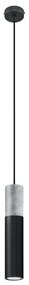 Závesné svietidlo Borgio, 1x betónové/čierne kovové tienidlo