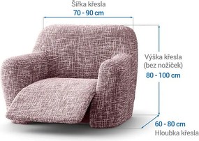 Bielastické poťahy GRAFITI NOVÉ gaštanovo hnedé relaxačné kreslo (š. 70 - 90 cm)