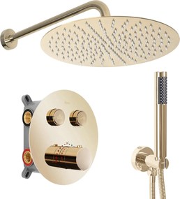 Rea Lungo, podomietková termostatická sprchová sada + BOX, zlatá lesklá, REA-P8550