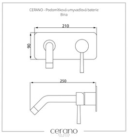 Cerano Bina, umývadlová batéria pod omietku, chrómová, CER-CER-423502