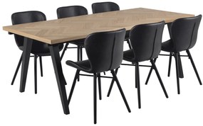 stolička BALTEA čierna koženka / nohy čierne - moderná do obývacej izby / jedálne