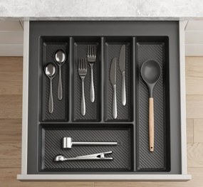 IN-DURO 2. akosť - Príborník STRIPES 39 - 45 cm s hĺbkou 42 - 49 cm, antracit