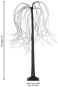 Nexos 72881 Vianočná dekorácia - svetelný strom - smútočná vŕba, 150 cm, 96 LED teple biela