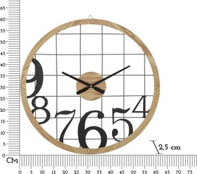 Nástenné hodiny Číslice 60 cm čierne/hnedé