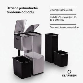 Klarstein Tiyo 3v1 odpadkový kôš 60 l vyberateľný vedro Soft-Close