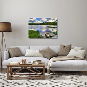 Sklenený obraz - Malebná dedina (70x50 cm)