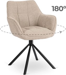 Vintino Otočné kreslo MERCY béžová tkanina buklé