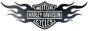 Veselá Stena Drevená nástenná dekorácia Harley Davidson oheň čierny