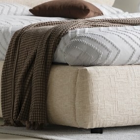 Dvoulůžková čalouněná postel Avola 160x200 s úložným prostorem béžová