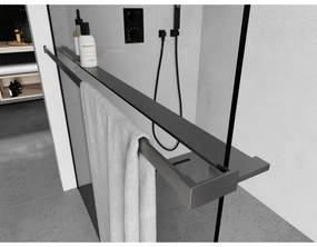 Mexen príslušenstvo, polička/držiak na uteráky pre sprchovú zástenu (max 140cm), grafitová, 800-02-66