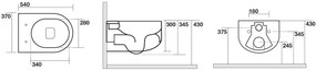 Kerasan Kerasan, FLO závesná WC misa, Rimless, 37x54 cm, biela, 311101