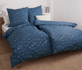 Posteľná bielizeň z mikrovlákna, mušle, modrá, štandardná veľkosť