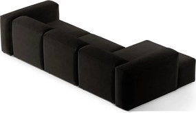 Čierna rohová pohovka (ľavý roh/s leňoškou) Bergamo – Cosmopolitan Design