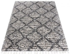 Kusový koberec shaggy Atika krémovo sivý 120x170cm