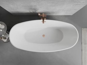 Mexen Lira, voľne stojaca vaňa, vzor, 170 x 80 cm, biela-čierna, medený matný prepad, 52831708075-65