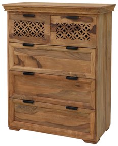 furniture-nabytek.cz - Vysoká komoda so zásuvkami z masívu palisander 90x45x110