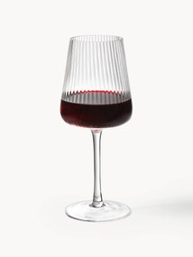 Ručne vyrobené poháre na červené víno's drážkovaným povrchom Cami, 4 ks