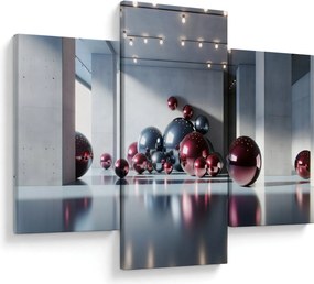 Obraz - 3D priestor s guľami II. (90x60 cm)