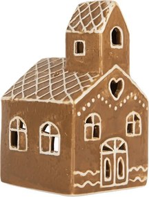 Hnedá chalúpka na čajovú sviečku Gingerbread Cott - 10*10*16 cm