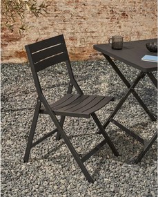Čierna kovová záhradná stolička Torreta – Kave Home