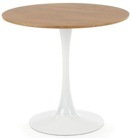 Stôl Sting 80 Mdf/Oceľ – Dub Zlatá/Biely