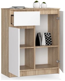 Komoda K80 2D 1SZ CLP dub sonoma / biela