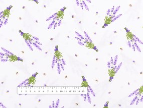 Biante Detské bavlnené posteľné obliečky do postieľky Sandra SA-301 Malé zväzky levandúľ na bielom Do postieľky 90x120 a 40x60 cm