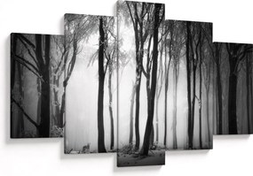 Obraz - Vlk v temnom lese (150x105 cm)