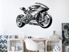 Hitech motorka textilní prelepiteľná nálepka na stenu hárok 46 x 33 cm