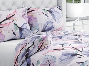 Biante Bavlnené posteľné obliečky Sandra SA-333 Veľké kvety magnólie a kaly Jednolôžko 140x200 a 70x90 cm