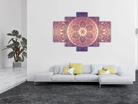 Obraz - Mandala na fialovom gradiente (150x105 cm)