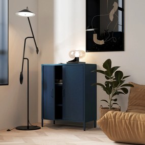 Skrinka do obývačky s policami VITO, 800 x 1015 x 400 mm, Modern: tmavomodrá farba