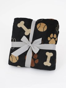 Deka mikroplyš Exclusive 150 × 200 cm – Psie labky čierne