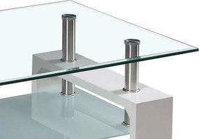 Konferenčný stolík Bolero, biely/sklo