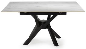 Rozkladací jedálenský stôl s prídavnou doskou s doskou z kameňa 90x150 cm Arlene – Marckeric