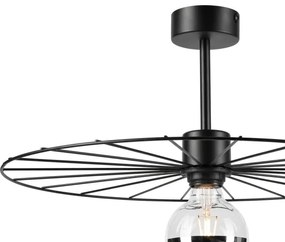 Luster na tyči MONTANA 1xE27/15W/230V pr. 45 cm čierna