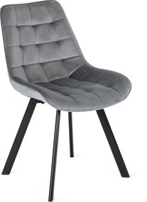 PROXIMA.store - Čalúnená jedálenska stolička RICK FARBA: sivá, MATERIÁL: zamat