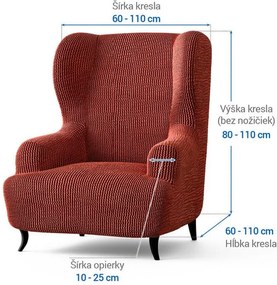Bielastické poťahy COSTINA medená kreslo ušiak (š. 60 - 110 cm)