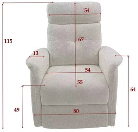 LuxuryForm DESIGN TV kreslo PEGAS s elektrickým polohovaním, masážou a výklopom - béžové